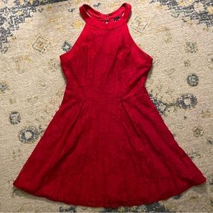 A line red dress